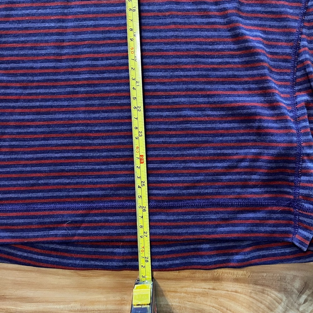 Smartwool Quarter Zip Striped Base Layer Mountain Purple Moab - Picture 12 of 12